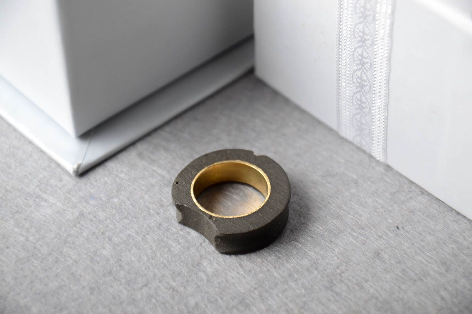 Handmade stilvoller Schmuck Ring Damen Modeschmuck Accessoire für Frau Messing foto 1