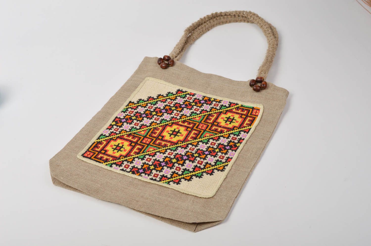 Handmade Designer Tasche Stoff Tragetasche Damen Accessoire Geschenk für Frau foto 2
