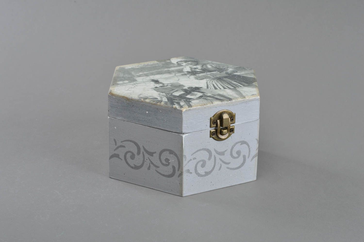 Caja decorativa hecha a mano cofre de madera inusual regalo original estiloso foto 1