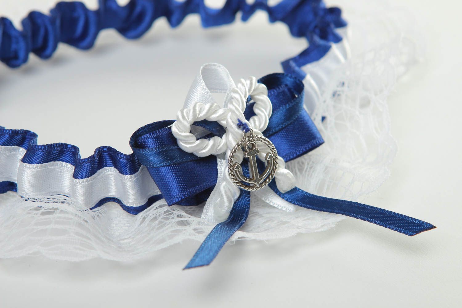 Strumpfband Hochzeit handmade Accessoires Hochzeit blaues Strumpfband Hochzeit  foto 3