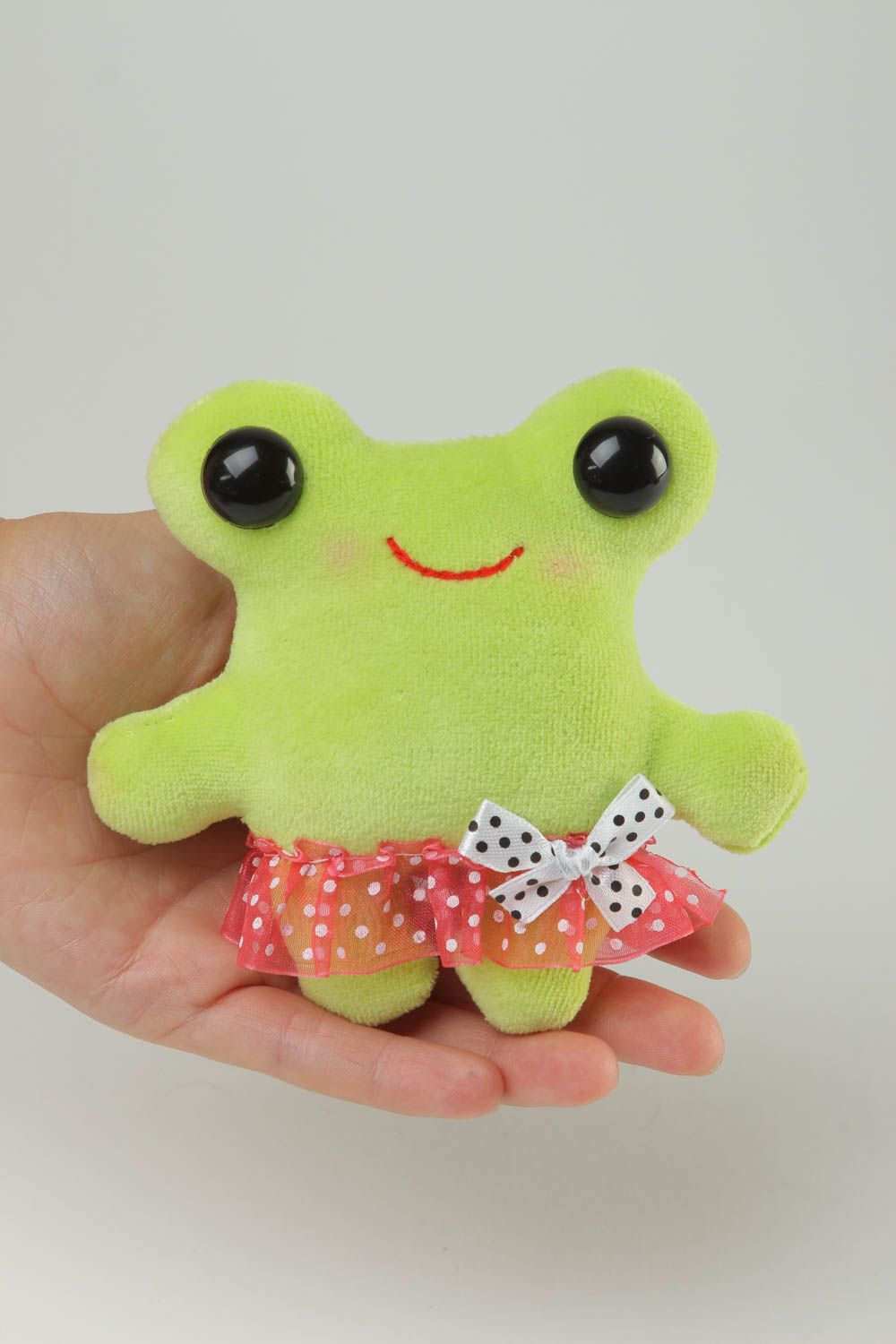 Игрушка ручной работы подарок на новоселье зеленая лягушка мягкая игрушка фото 5