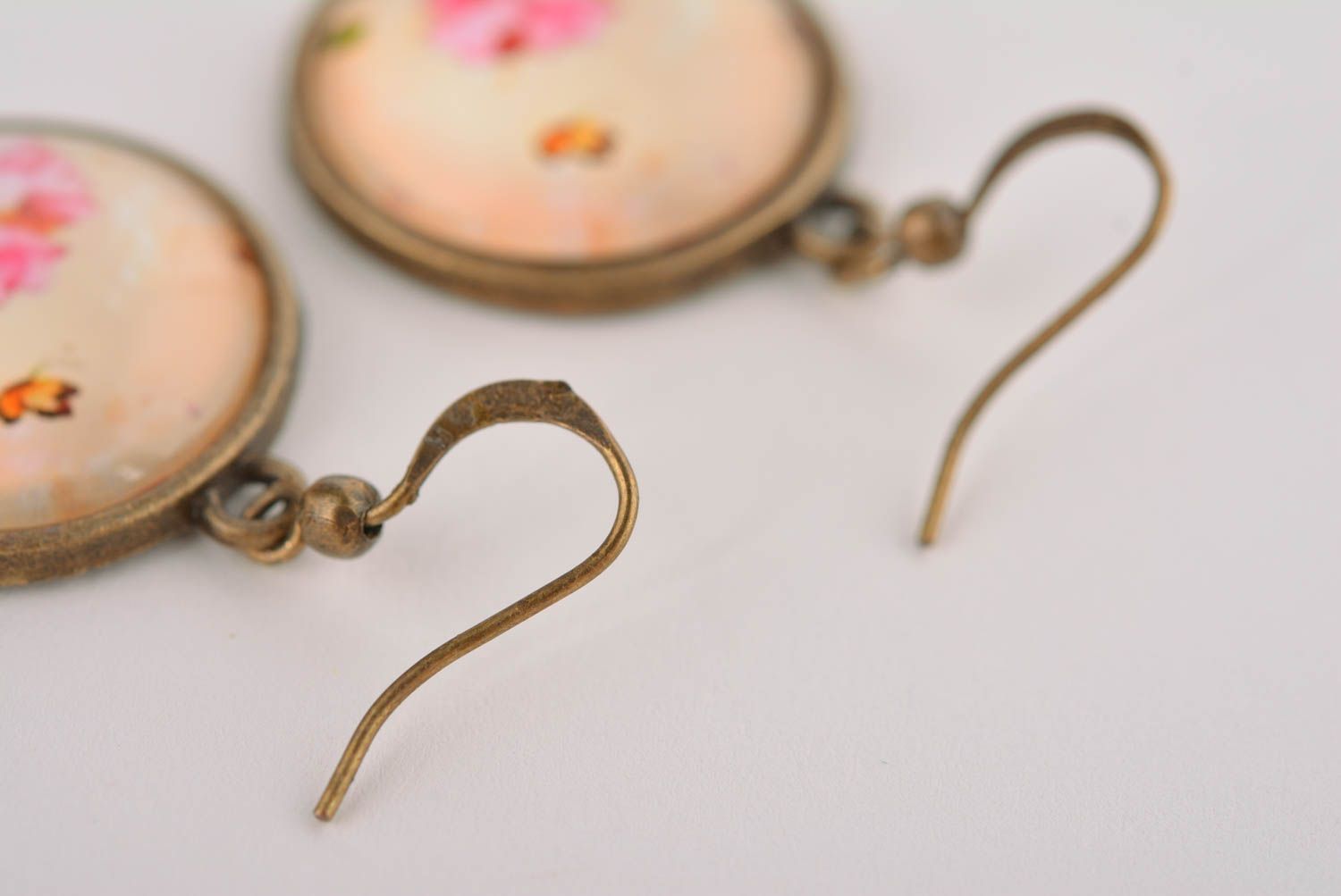 Unusual handmade metal earrings glass earrings beautiful jewellery gift ideas photo 5
