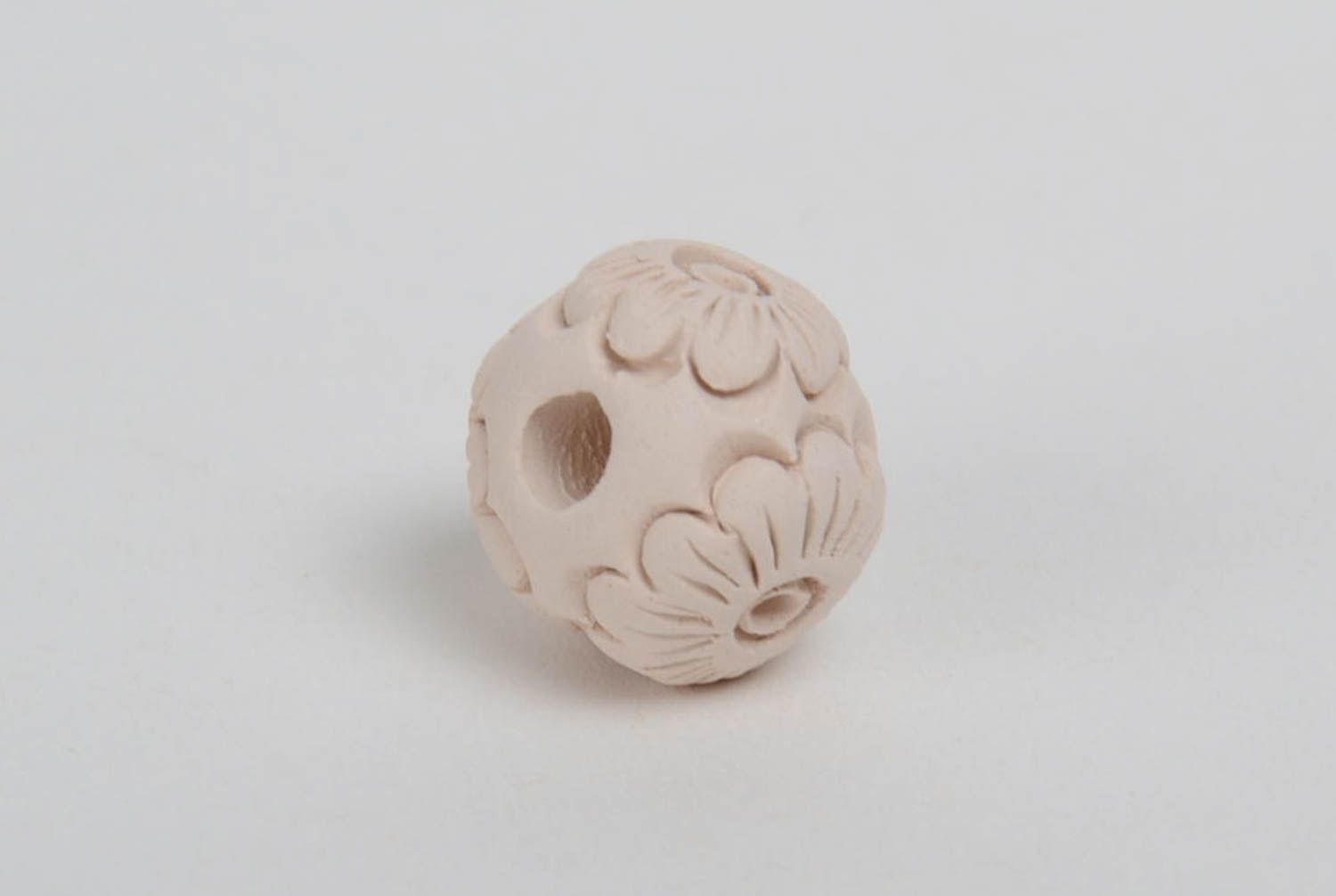 Perle en céramique faite main blanche avec motifs fourniture de bijoux photo 2