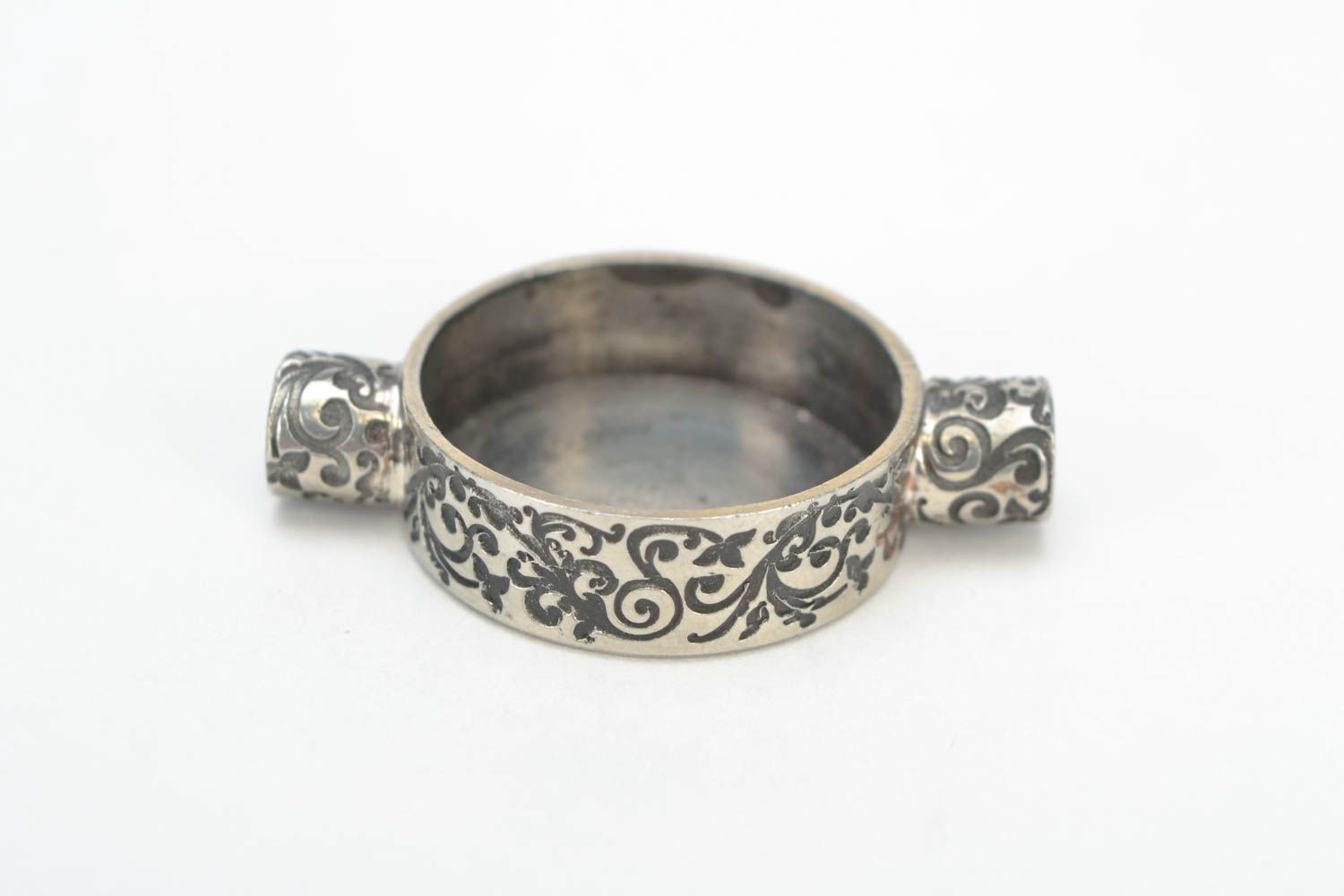 Armband Rohling aus Metall rund mit Ornament künstlerisch für Handarbeit foto 1
