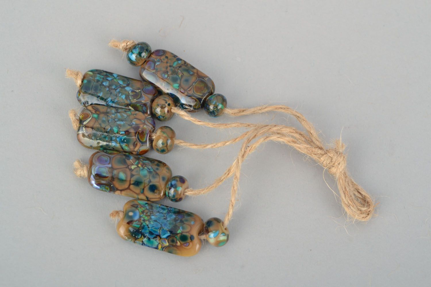 Kit de perles en verre fait main Étang d'automne photo 1
