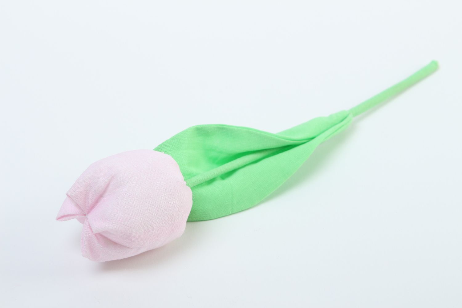 Flor de tela hecha a mano tulipán artificial rosado claro elemento decorativo foto 1