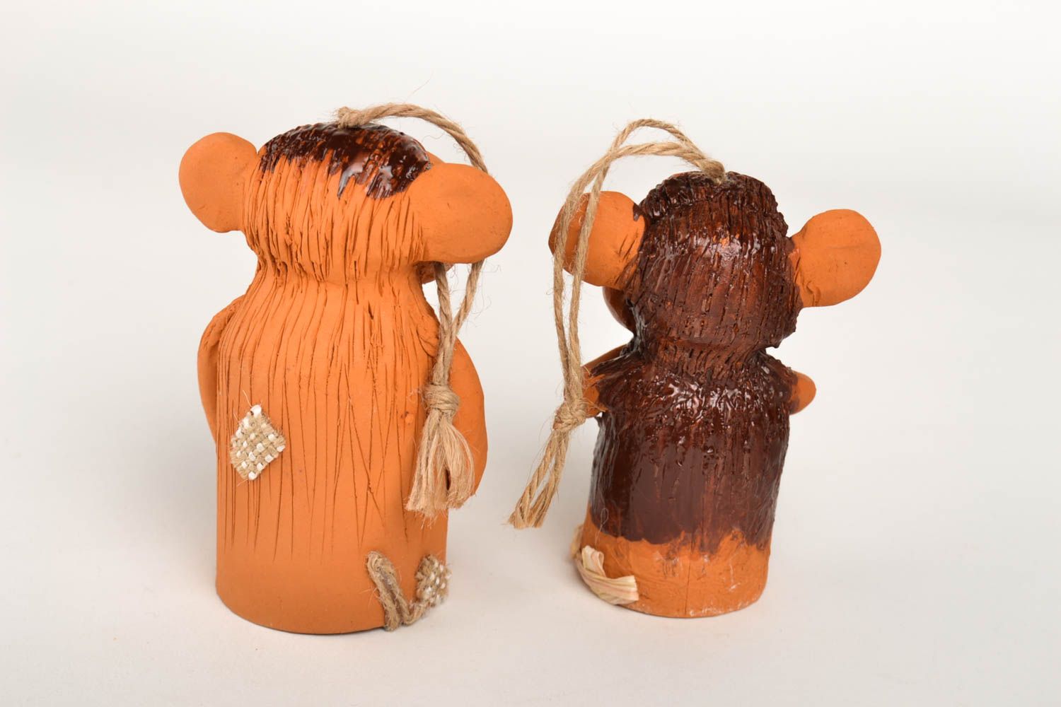 Campanelle decorative fatte a mano in ceramica souvenir originale in terracotta foto 4