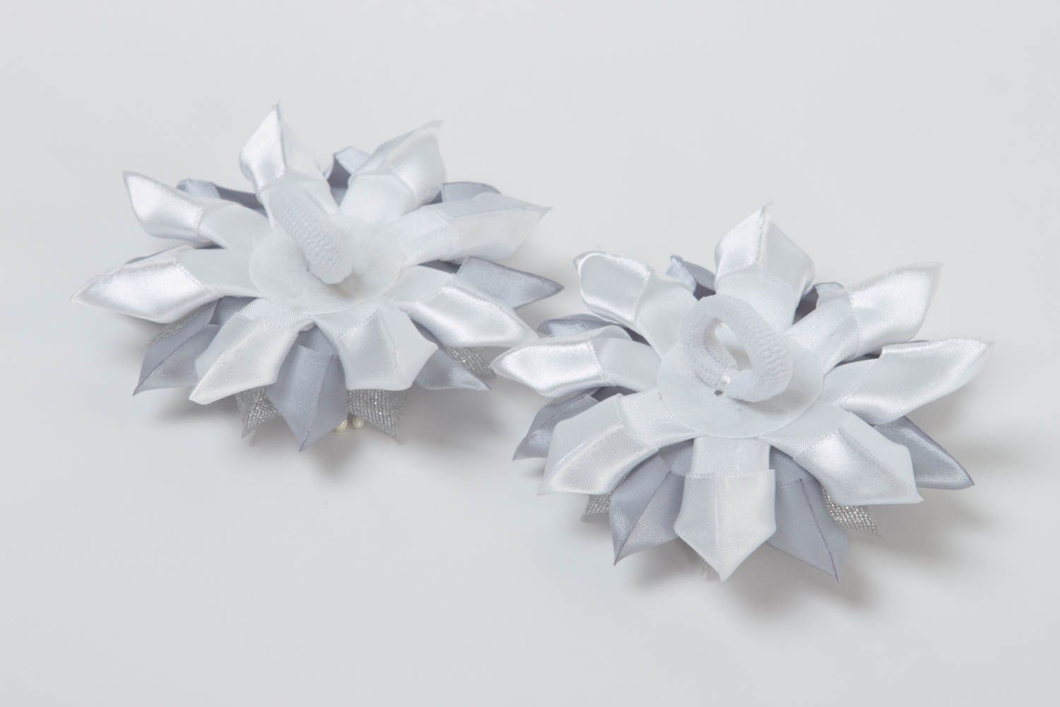 Handmade Haargummis Blumen Haarschmuck Set Mode Accessoires für Kinder 2 Stück foto 4