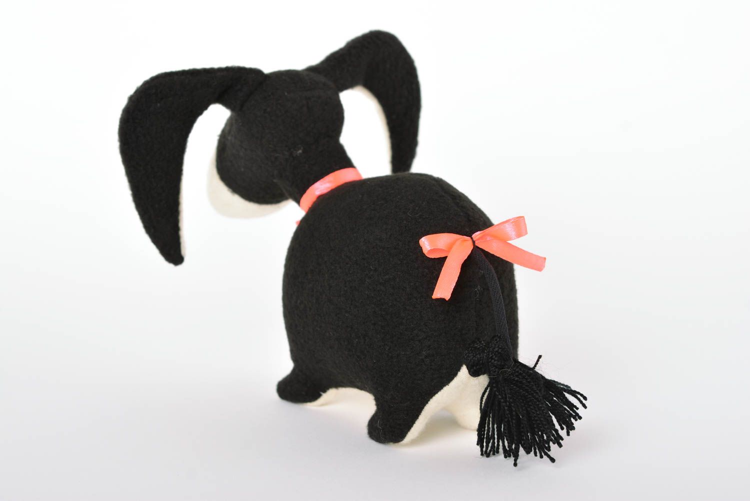 Peluche âne Jouet fait main petit noir-blanc joli en tissus Cadeau pour enfant photo 3