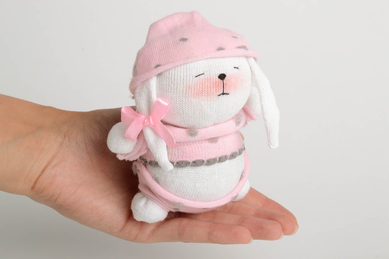 Игрушка заяц ручной работы авторская игрушка стильный подарок для ребенка фото 5