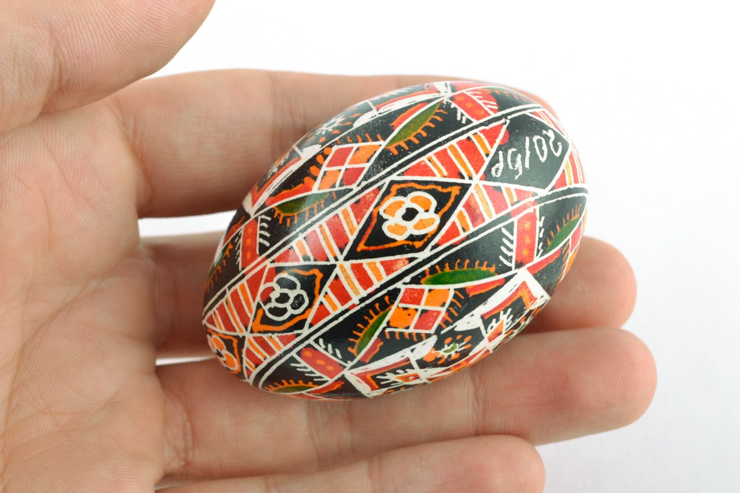 Traditional handmade painted Easter egg photo 2