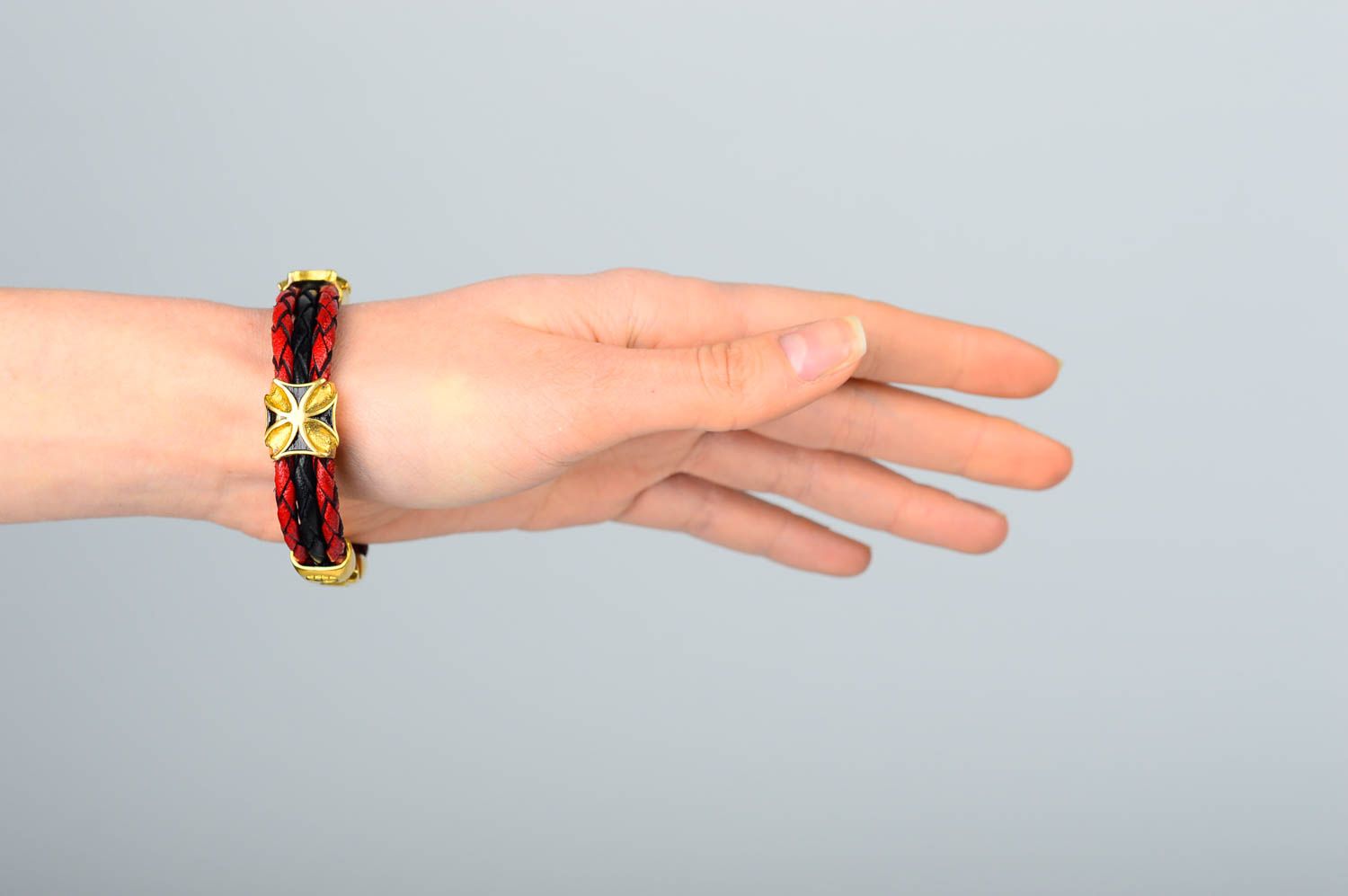 Кожаный браслет хенд мейд браслет на руку необычный подарок двухцветный фото 2