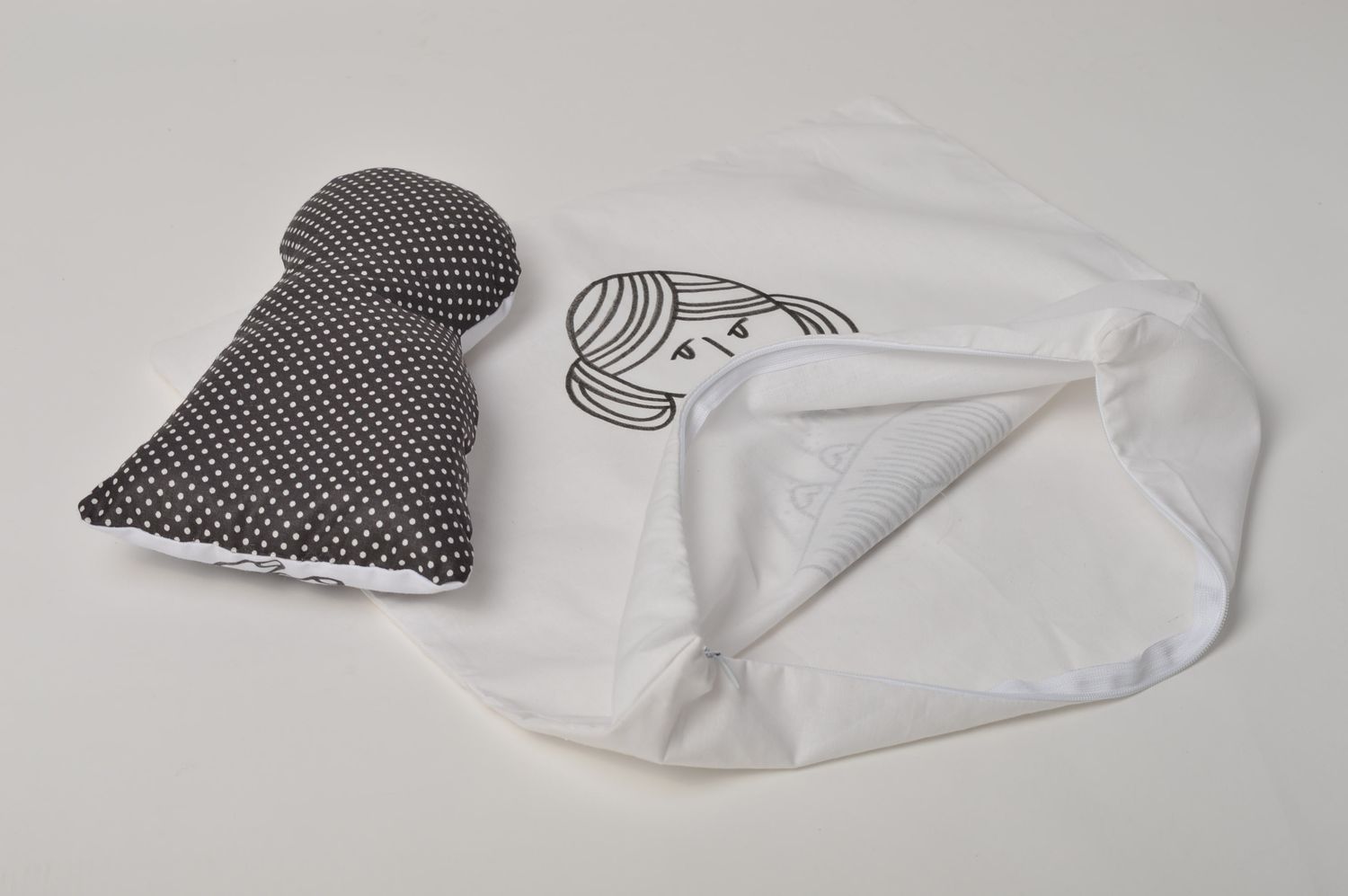 Taie oreiller fait main Literie originale Cadeau femme Coussin design coton photo 4