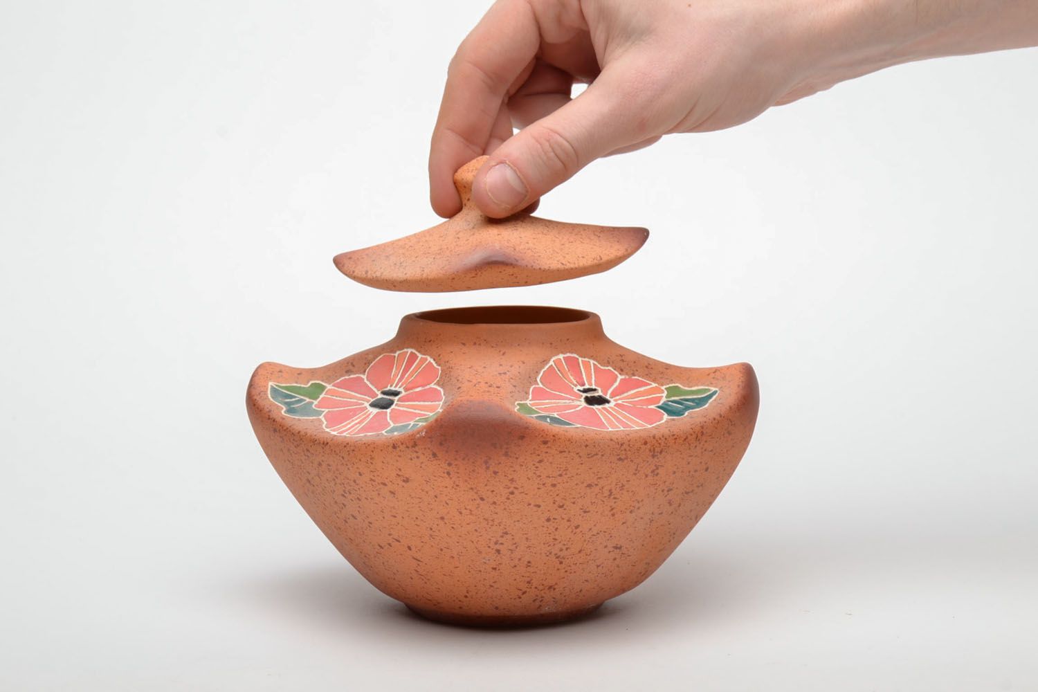 Ceramic sugar bowl with painting photo 5