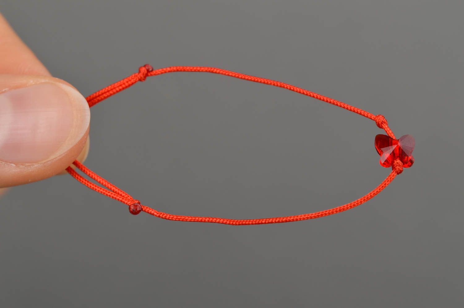Браслет стильный браслет ручной работы браслет из нитки на девочку красный фото 4