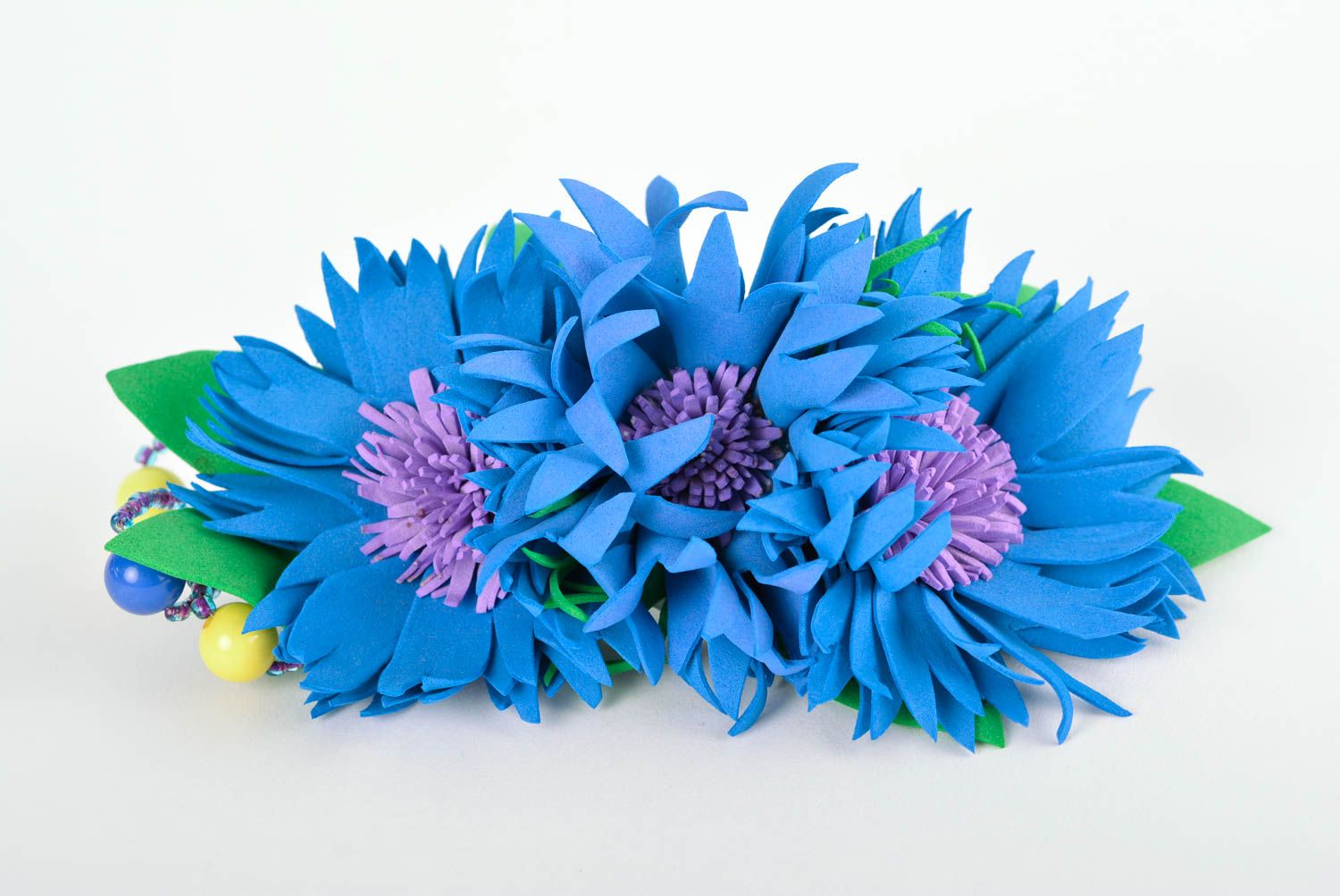 Haarspange Blume handgefertigt Damen Modeschmuck Accessoire für Haare bunt foto 1