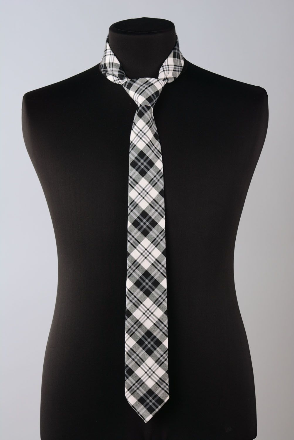 Cravate en tweed à carreaux faite main photo 4