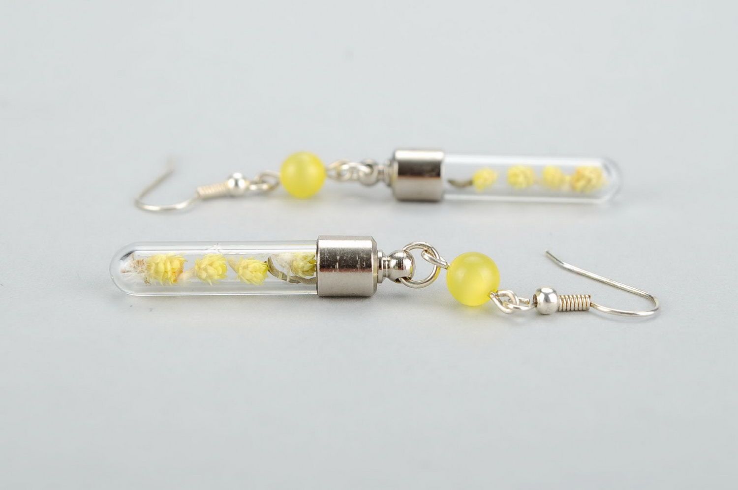 Earrings with glass capsules photo 4