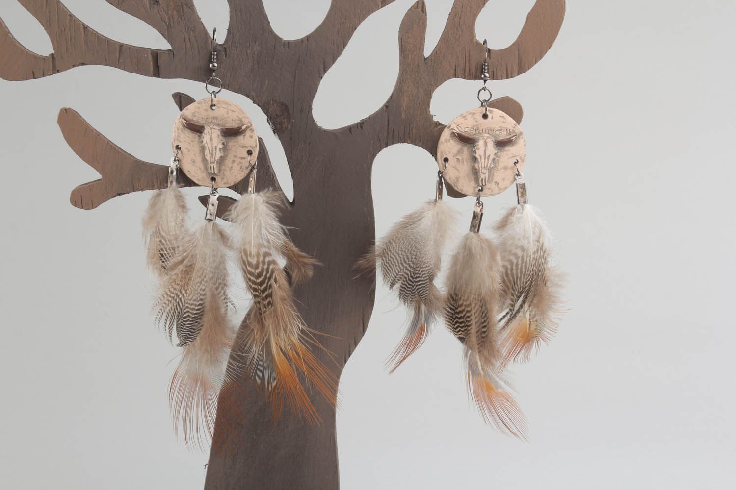 Earrings with feathers photo 1