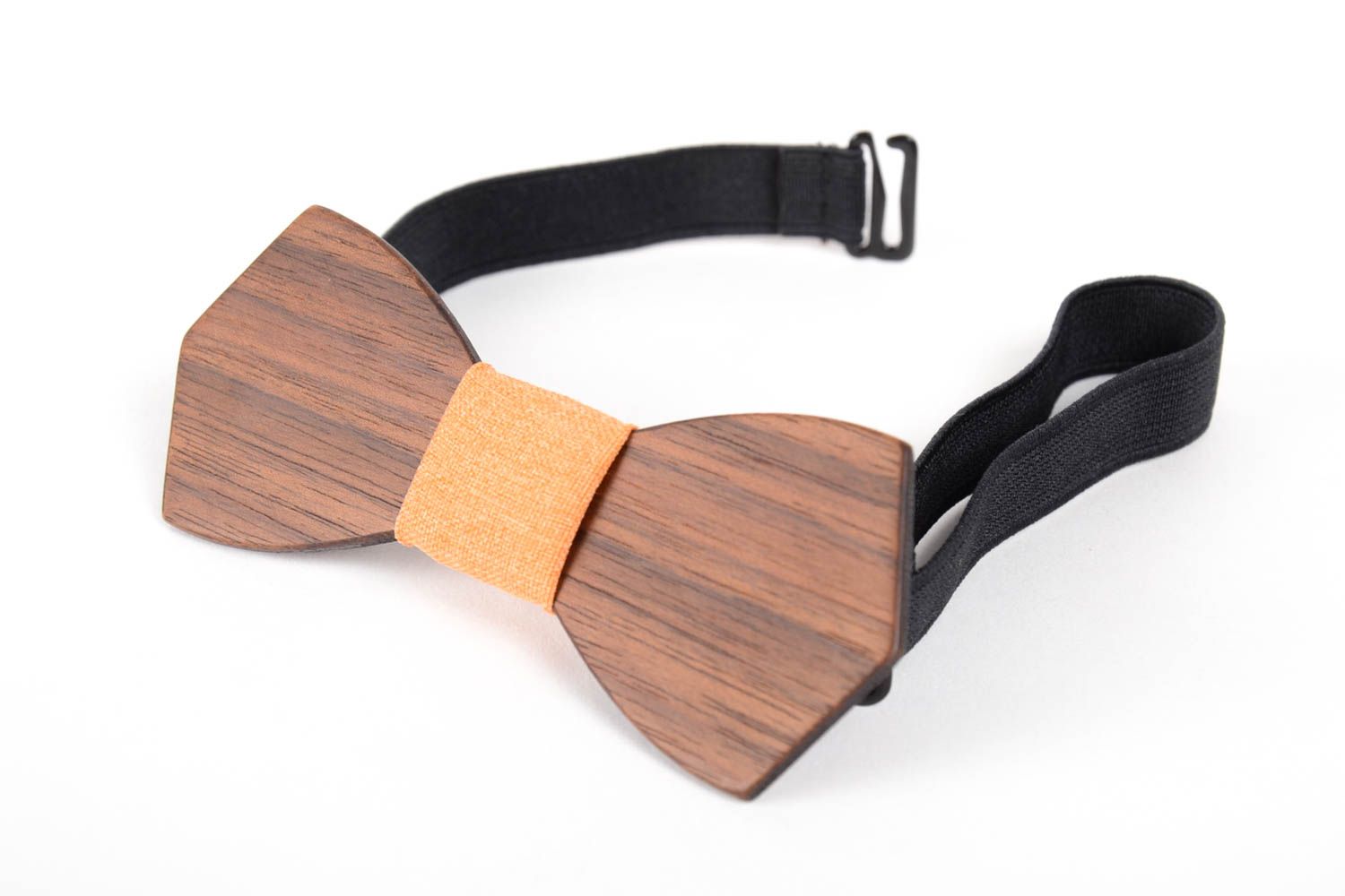 Pajarita original hecha a mano accesorio para hombres corbata de moño marrón foto 2