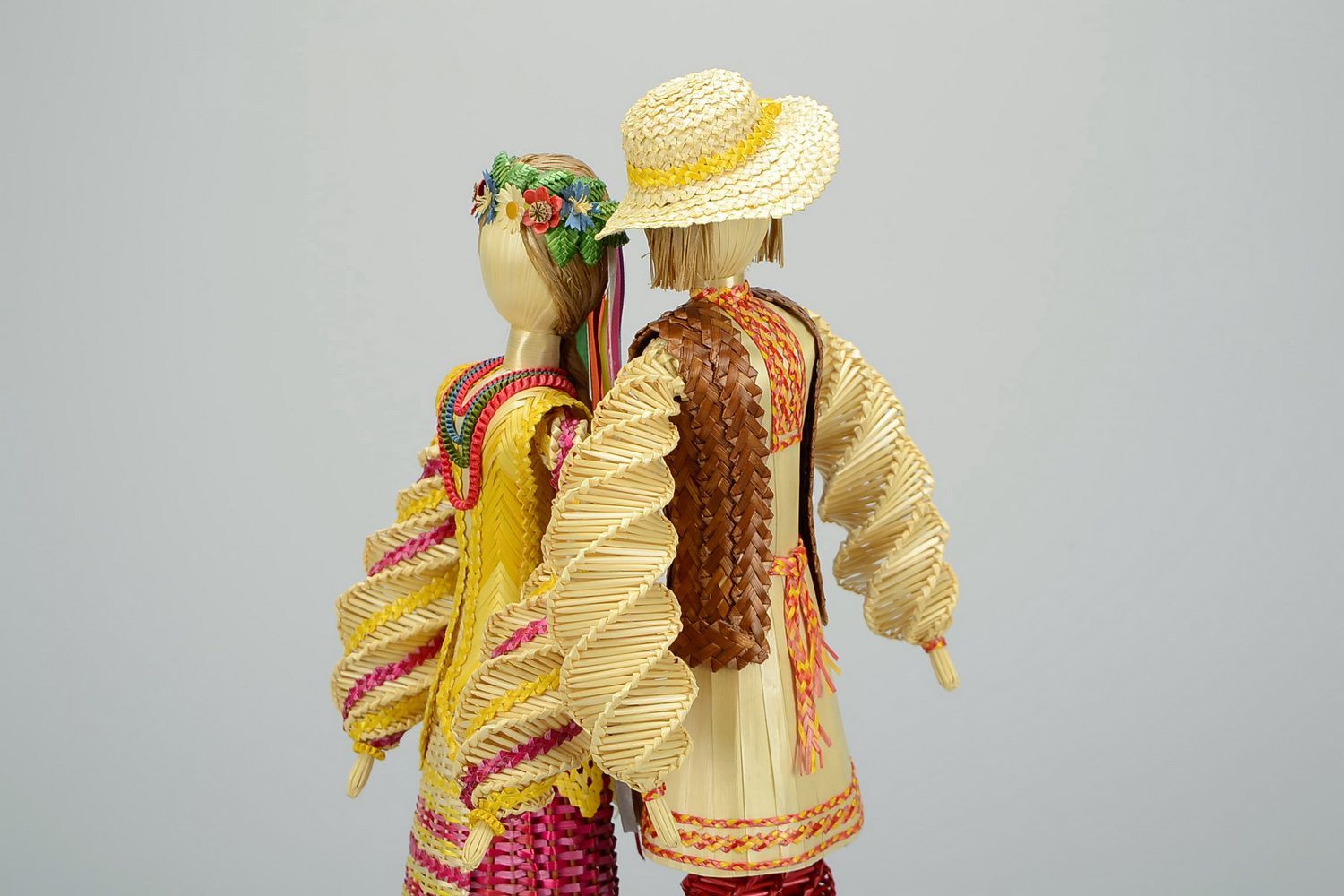 Paar der Stroh-Figurinen Iwanko und Natalka foto 4
