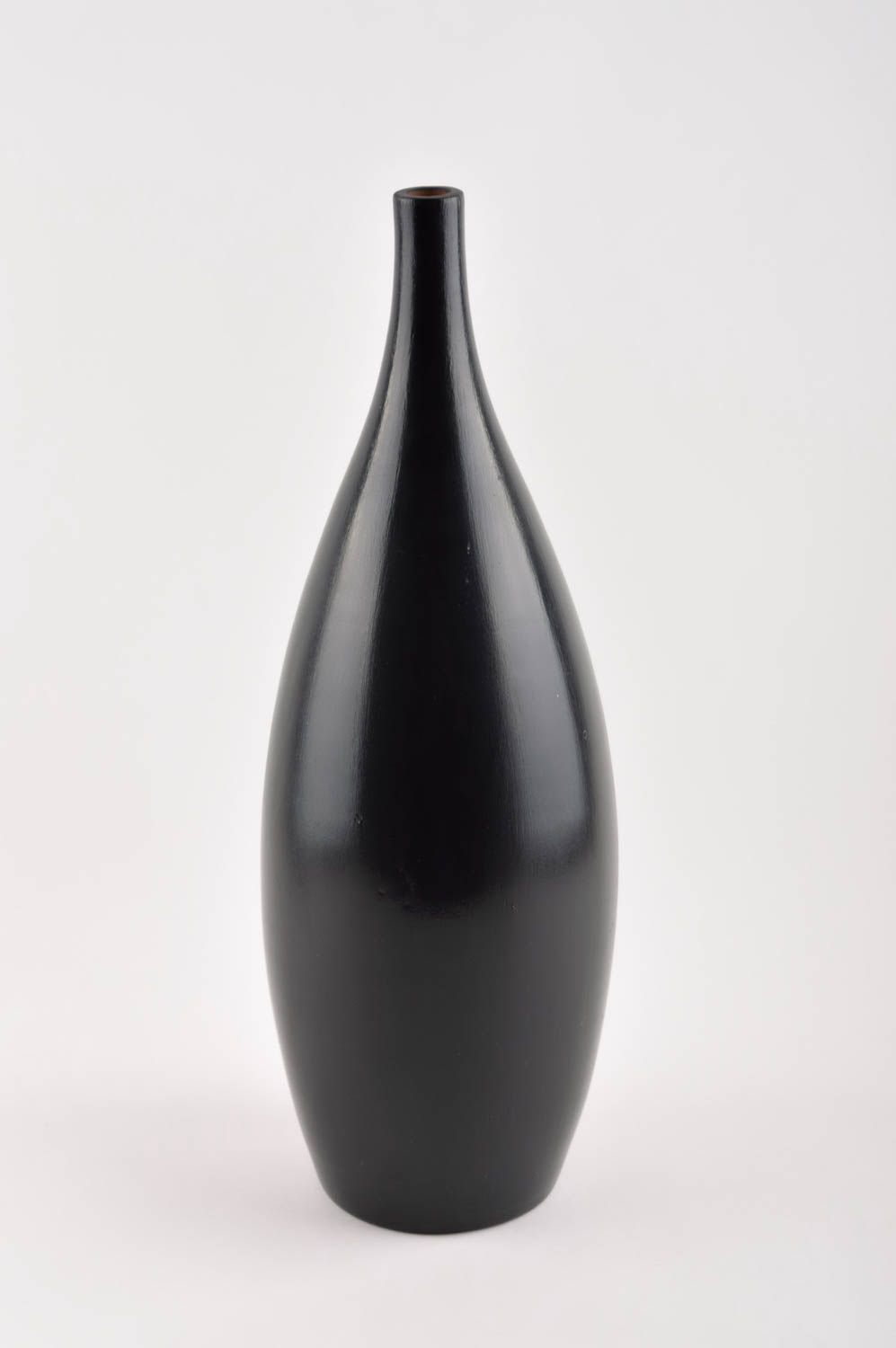 One flower tall dark brown ceramic vase 120 oz wine carafe 18, 4,5 lb photo 2