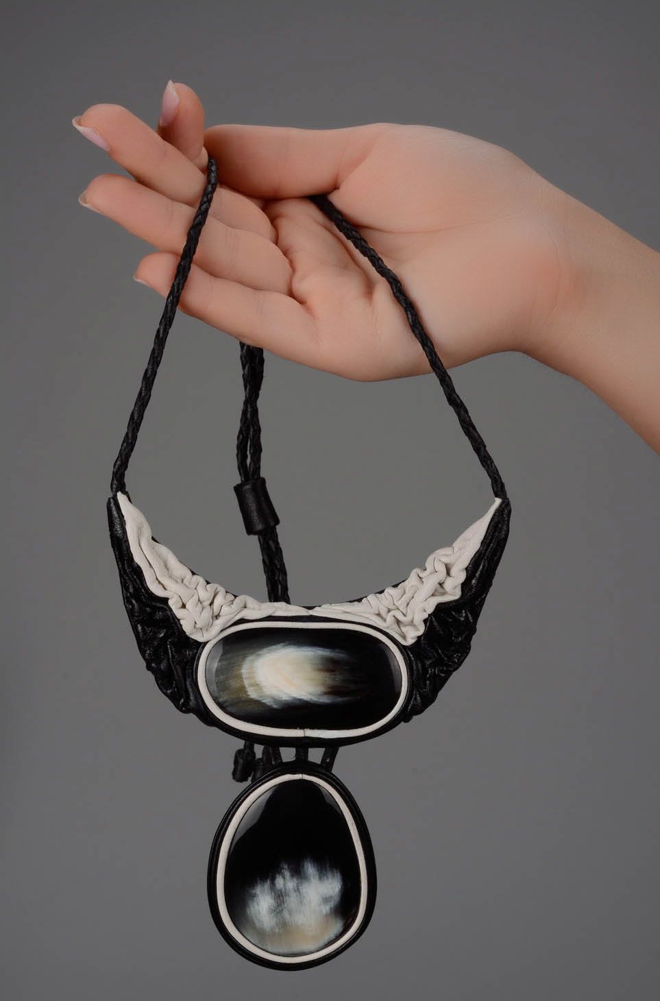 Necklace Made of Horn and Leather photo 5