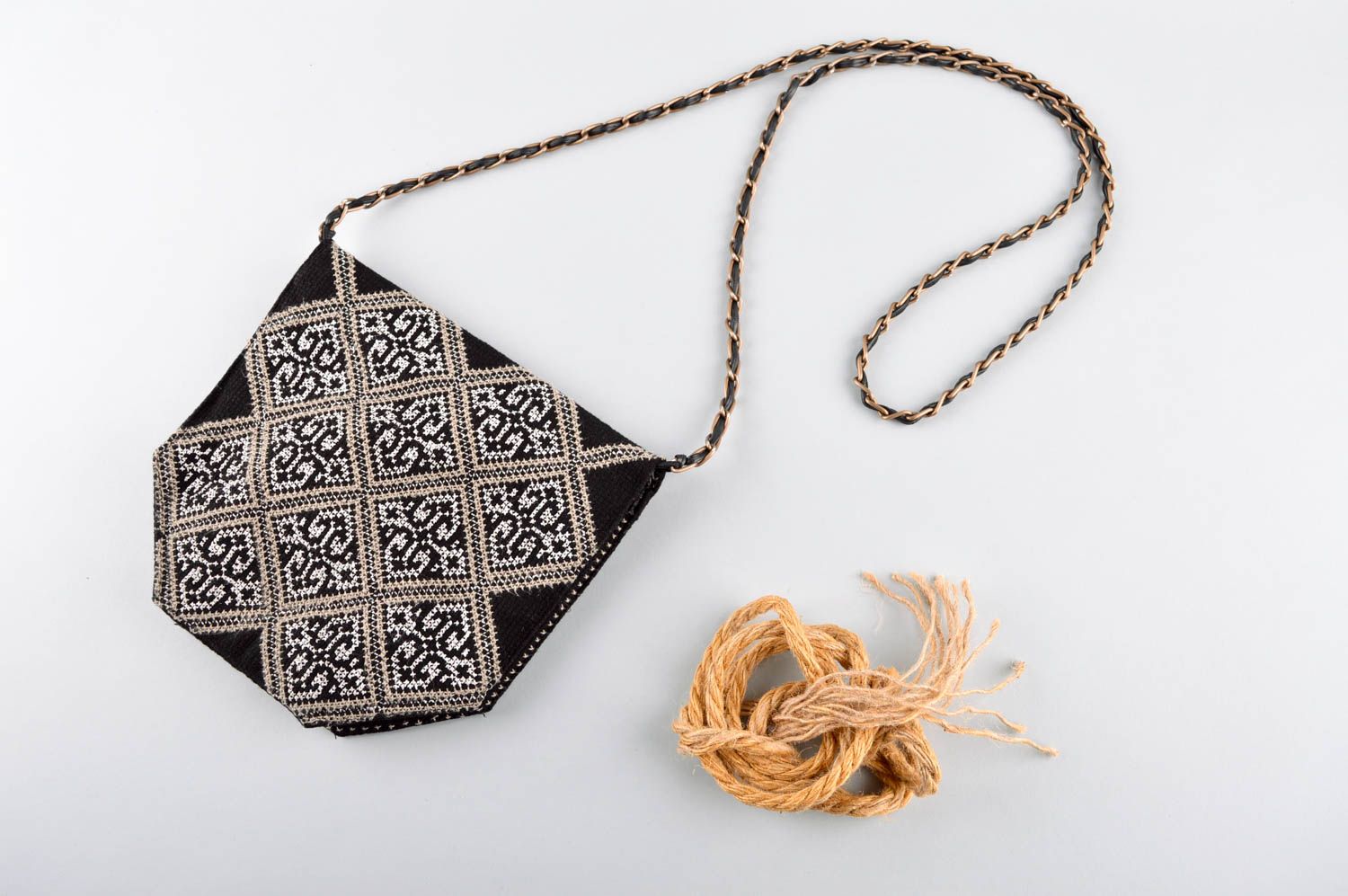 Embroidered shoulder bag handmade purse textile purse present for women photo 1