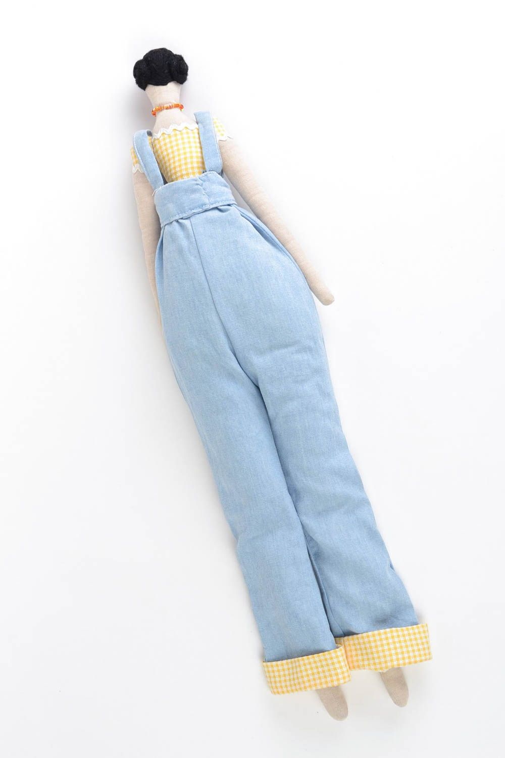 Designer handmade doll made of natural fabrics beautiful toy for children photo 5