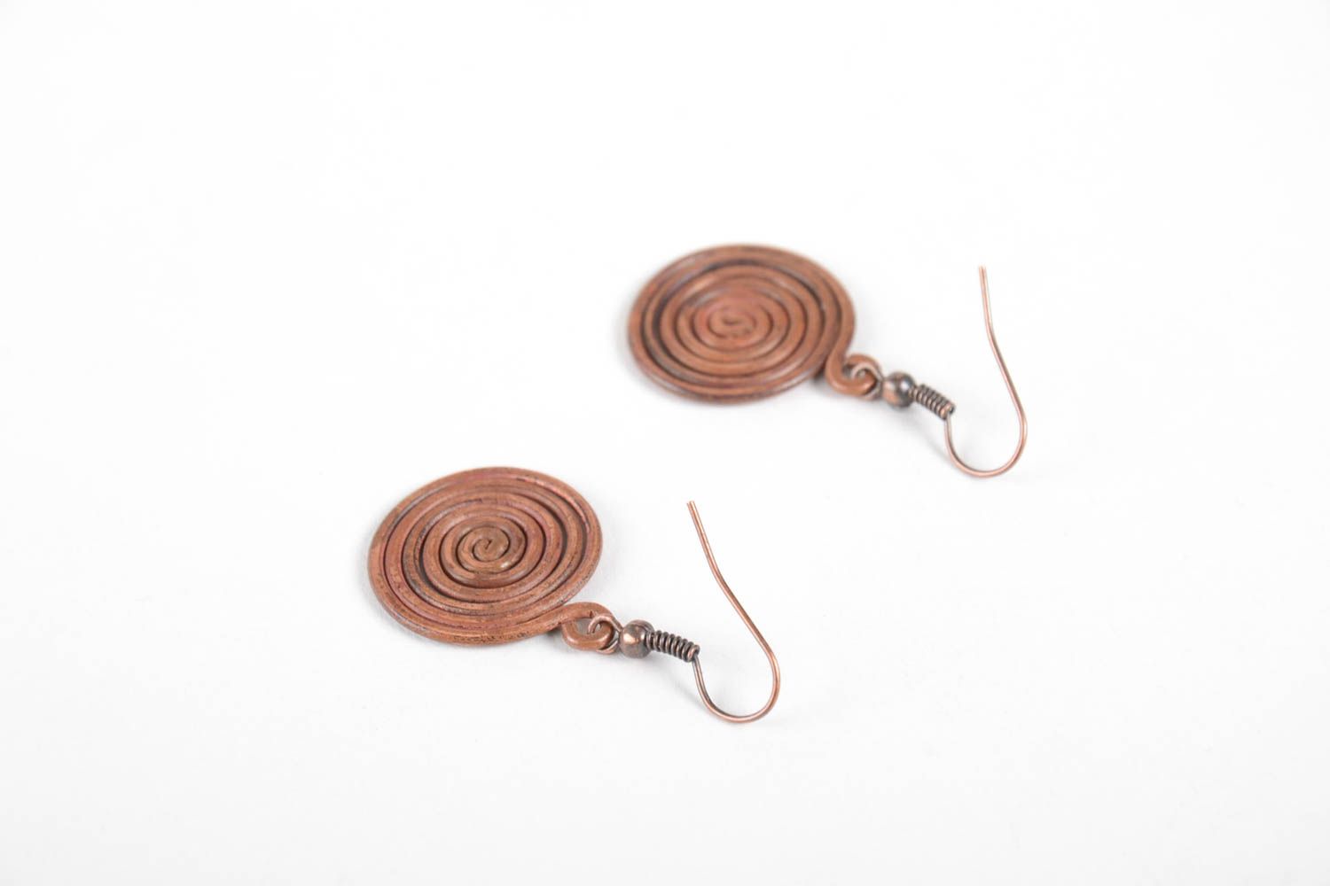 Schöne Ohrringe handmade Mode Schmuck runde Kupfer Ohrringe für Frauen Geschenk foto 3