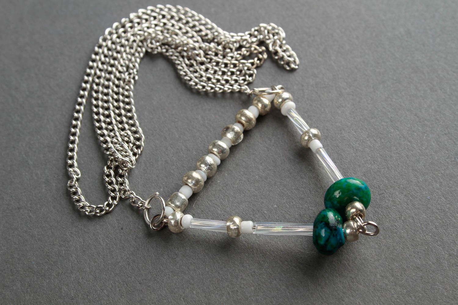 Chain pendant handmade long pendant beaded pendant fashion bijouterie for girls photo 4