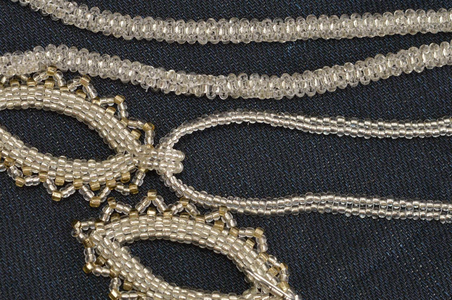 Beautiful handmade jewelry set beaded lariat necklace earrings neck pendant photo 5
