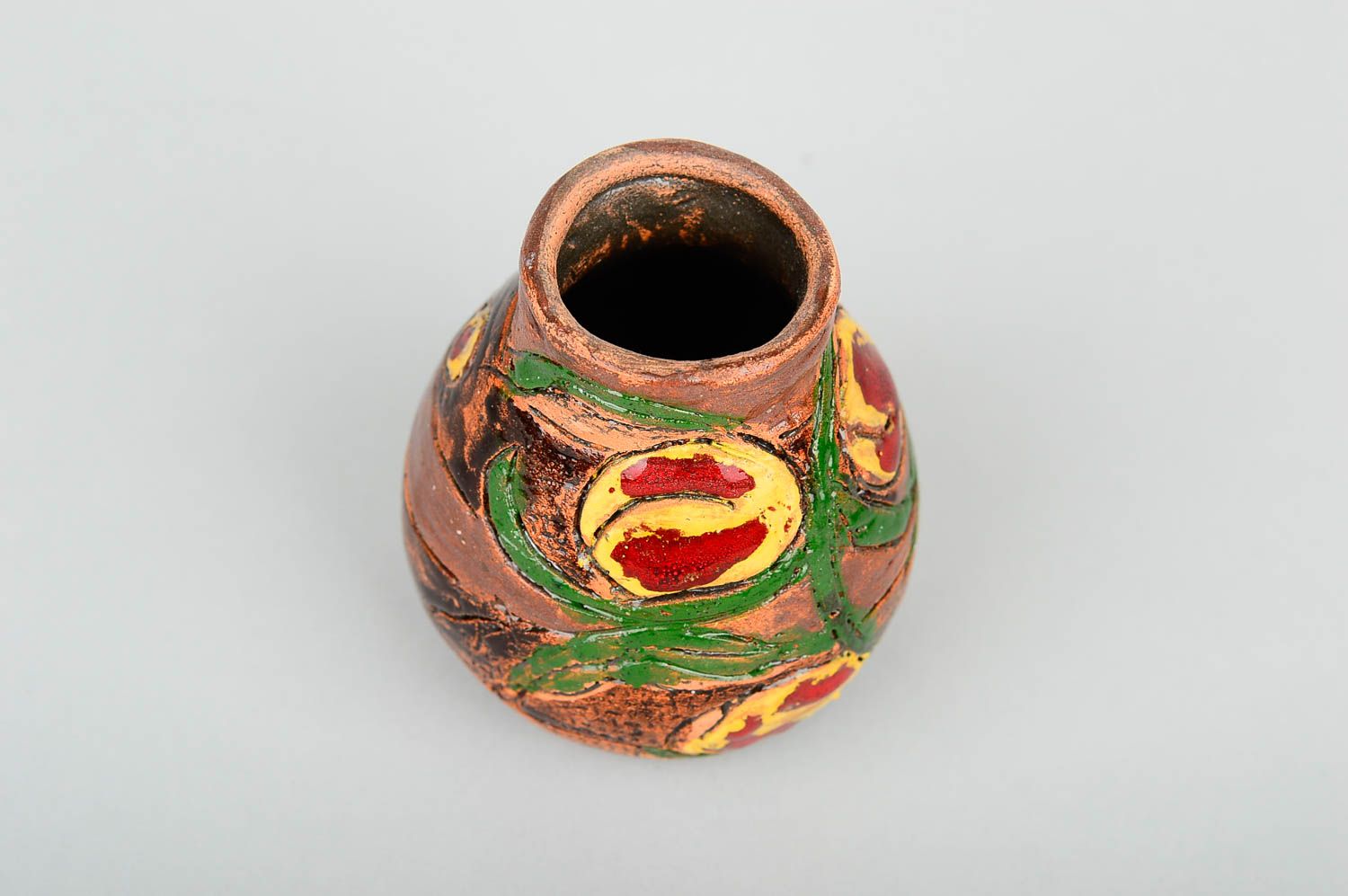 Небольшая красивая ваза хенд мейд декор для дома керамическая ваза для цветов фото 3