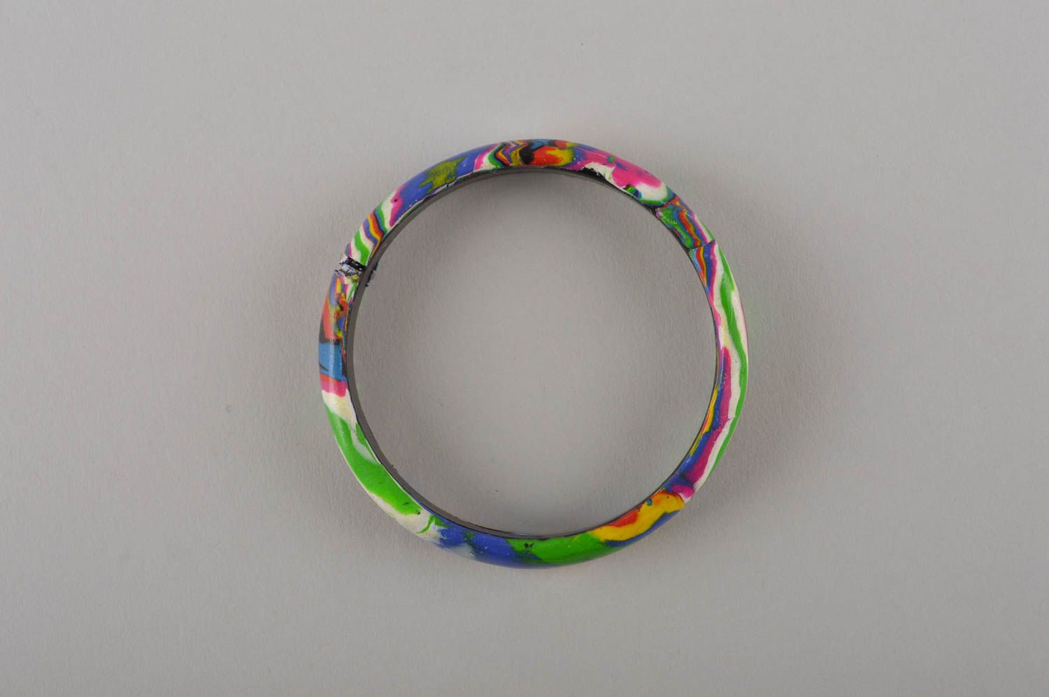 Bracelet fantaisie Bijou fait main en pâte polymère multicolore Accessoire femme photo 3