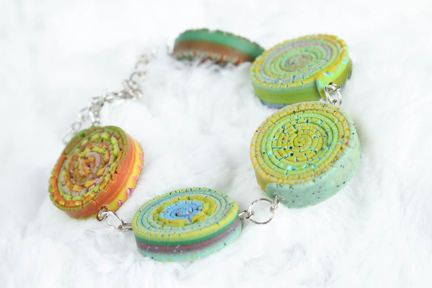 Bracelet made ​​of polymer clay photo 5