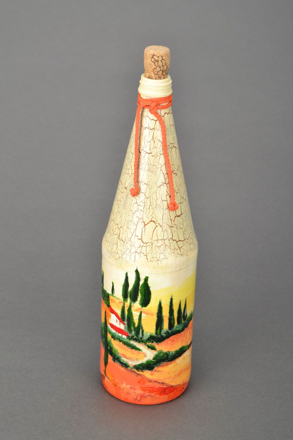 Decorative bottle with decoupage photo 1