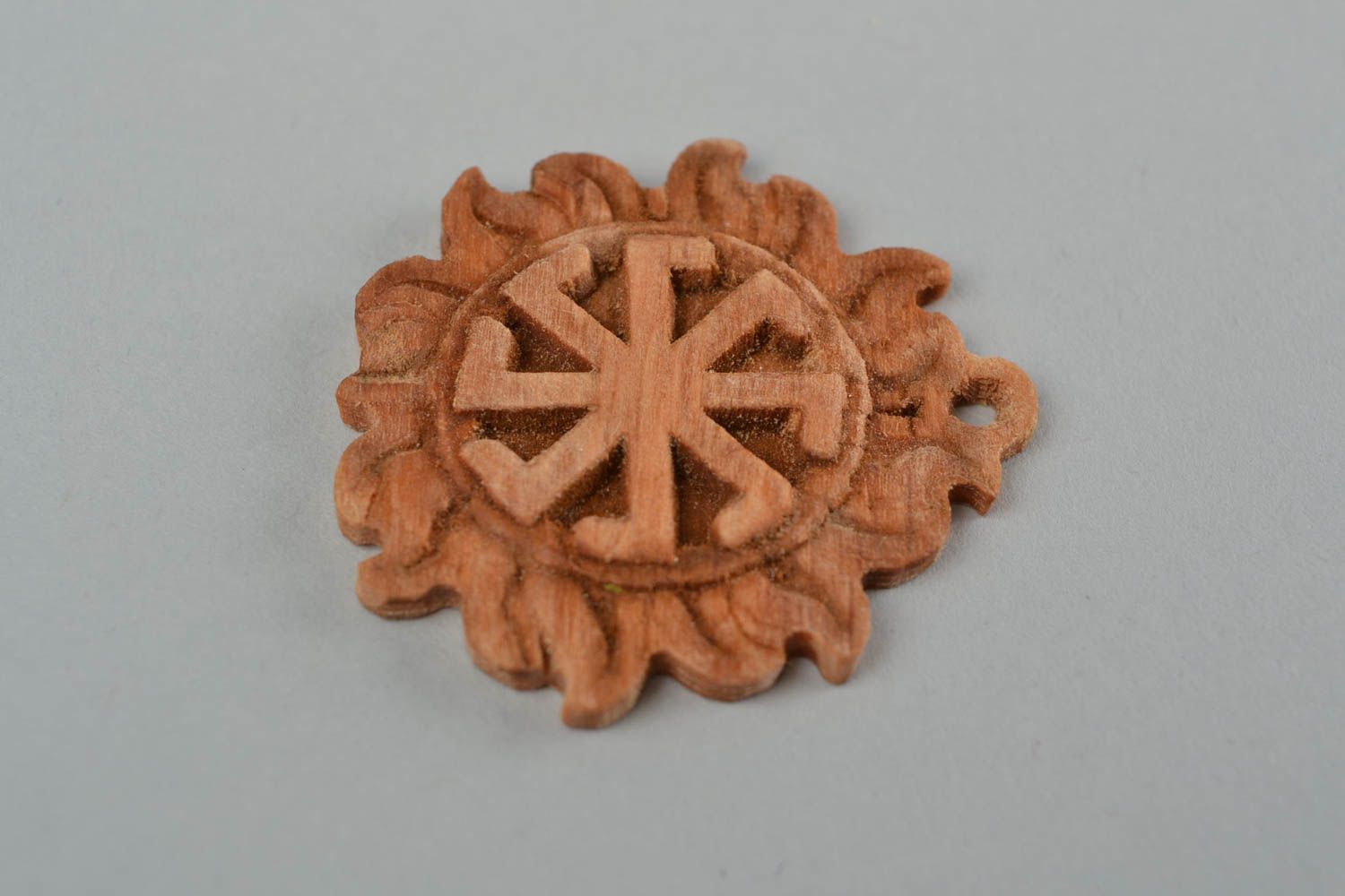 Slavonic amulet pendant Cross of Lada the Virgin's sign wooden pendant photo 4