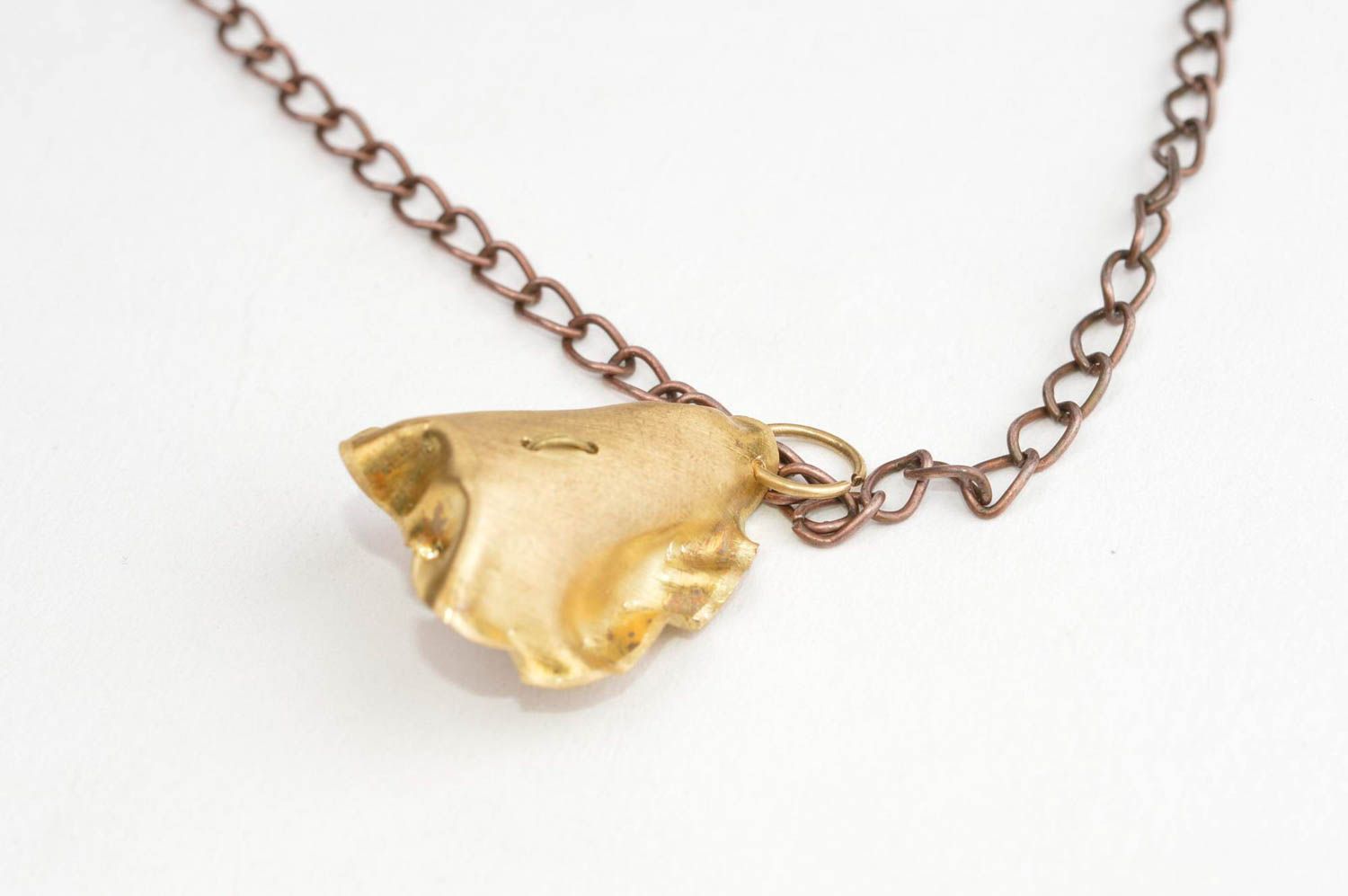 Natural stone jewelry handmade accessories brass necklace brass jewelry photo 5