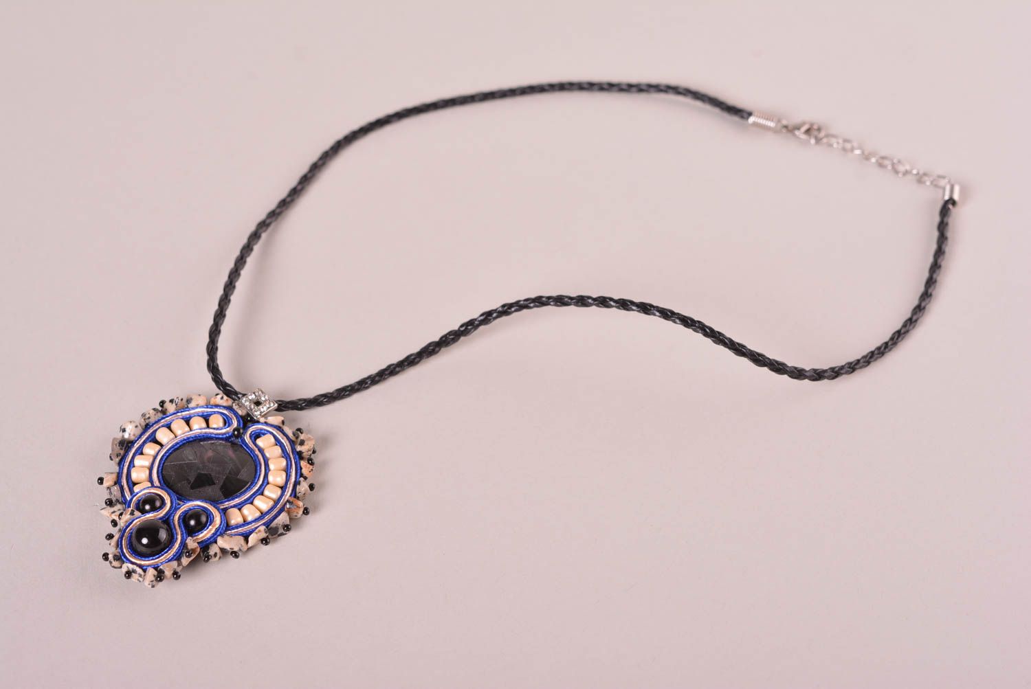 Handmade soutache pendant unusual design pendant soutache jewelry women gifts  photo 1