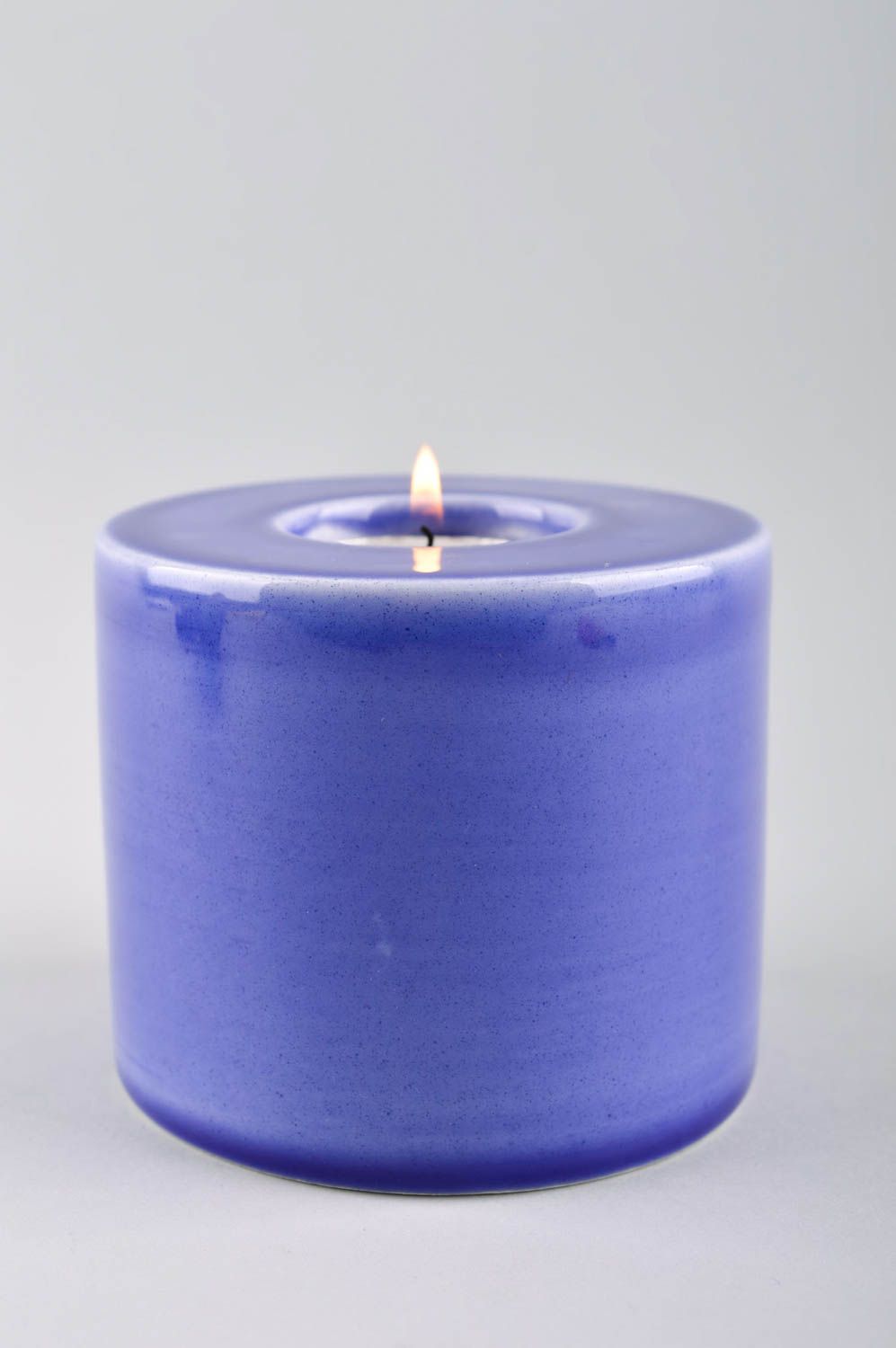 Handmade Deko Kerzenständer Designer Kerzenhalter Kerzenständer aus Ton blau foto 1