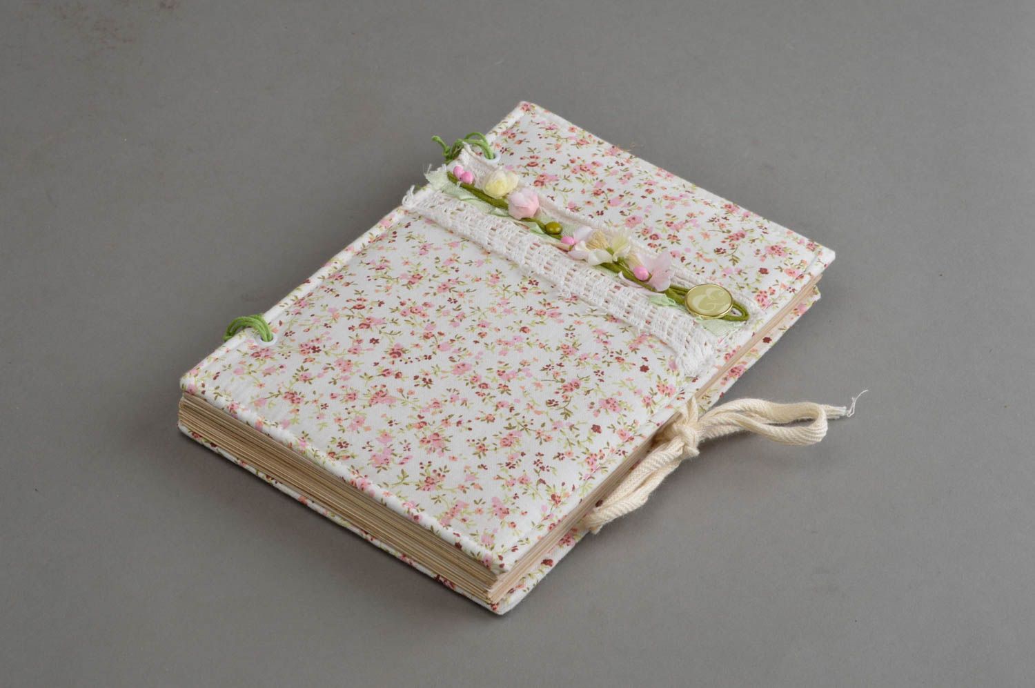 Handmade notepad designer textile notebook for recipes ideas for decor photo 2