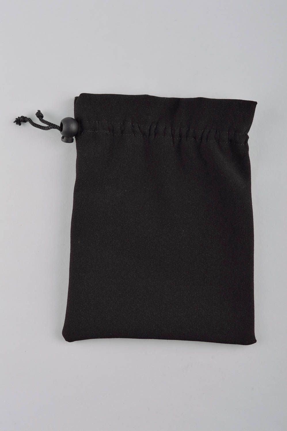 Женский кошелек мешочек для монет хенд мейд кошелек из ткани черный с вышивкой фото 3