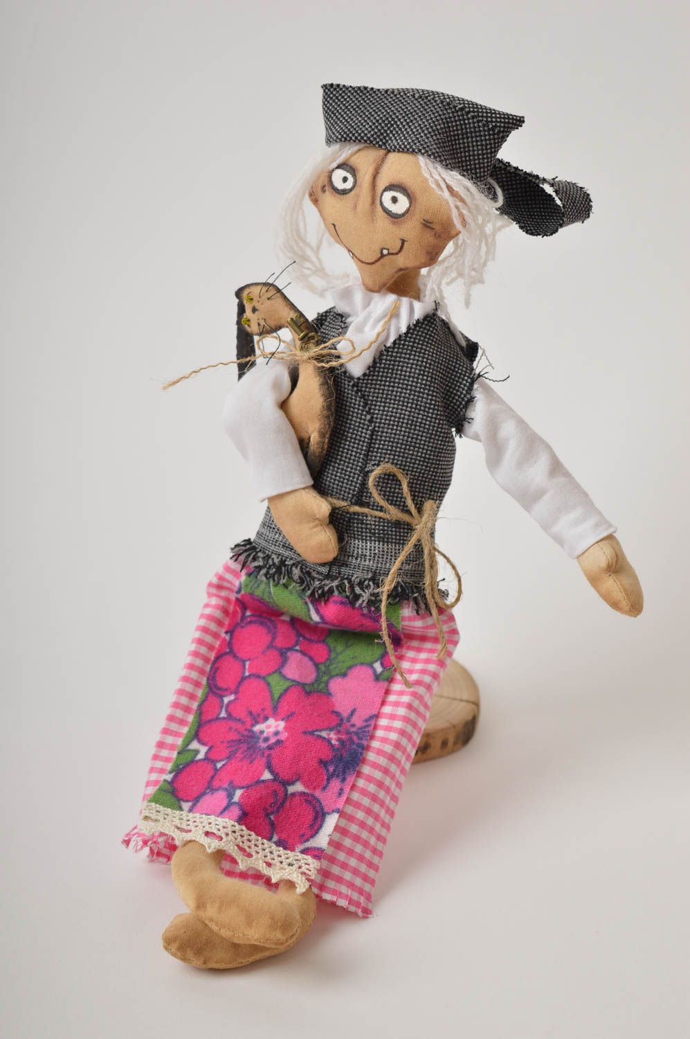 Кукла ручной работы декор для дома тряпичная кукла оригинальная Баба Яга фото 2