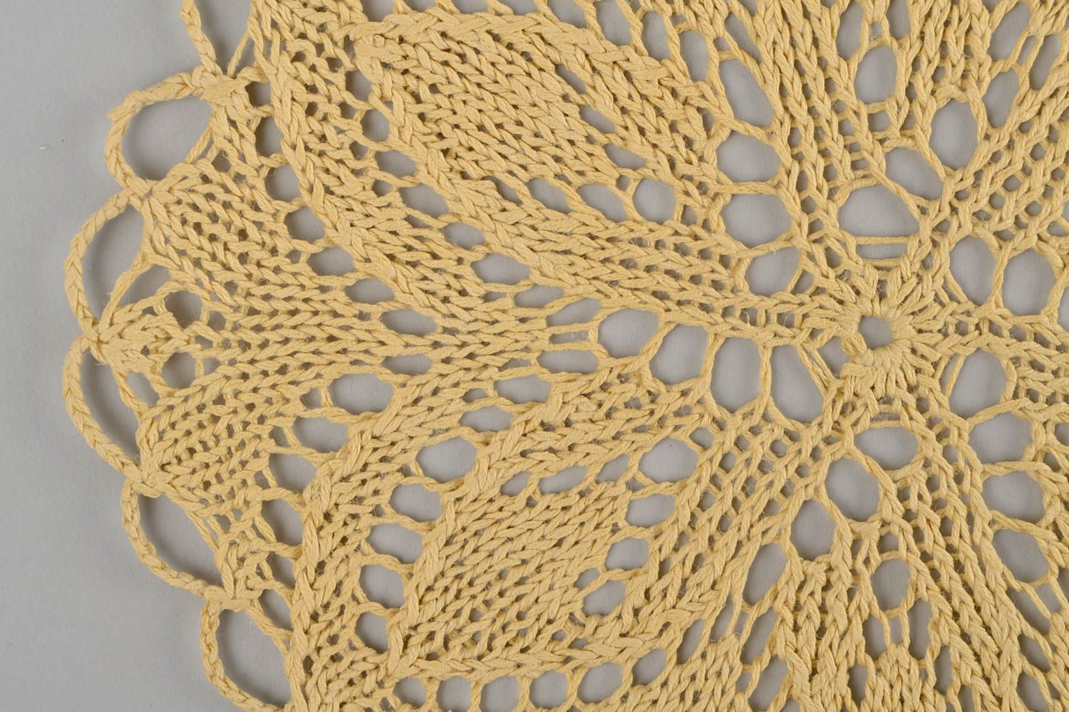 Cotton designer knitted napkin handmade decorative tablecloth for interior photo 4