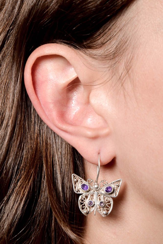 Handmade Ohrringe Designer Schmuck Silber Damen Ohrringe Accessoires für Frauen foto 1