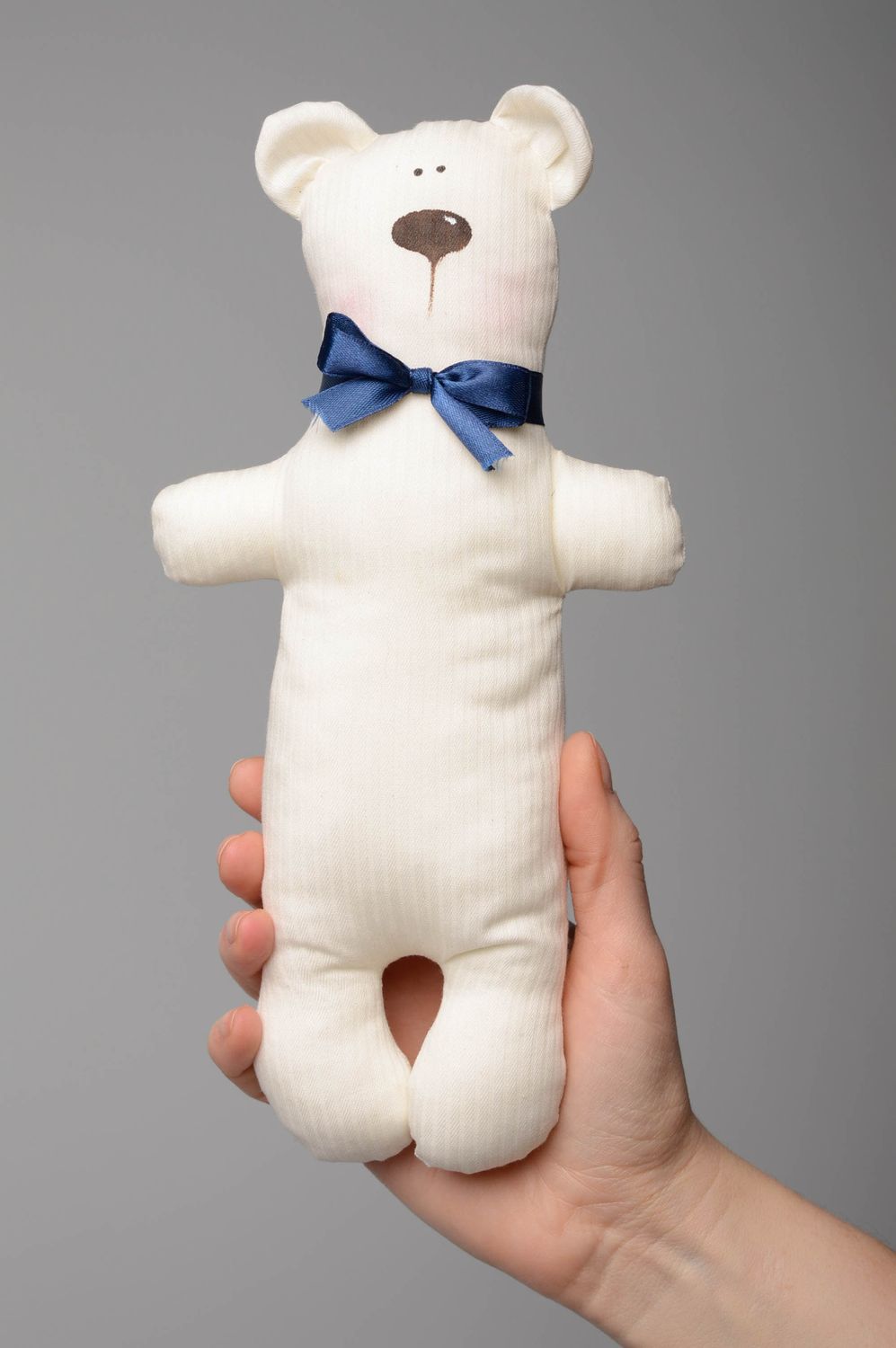 Мягкая игрушка текстильная Белый мишка фото 4