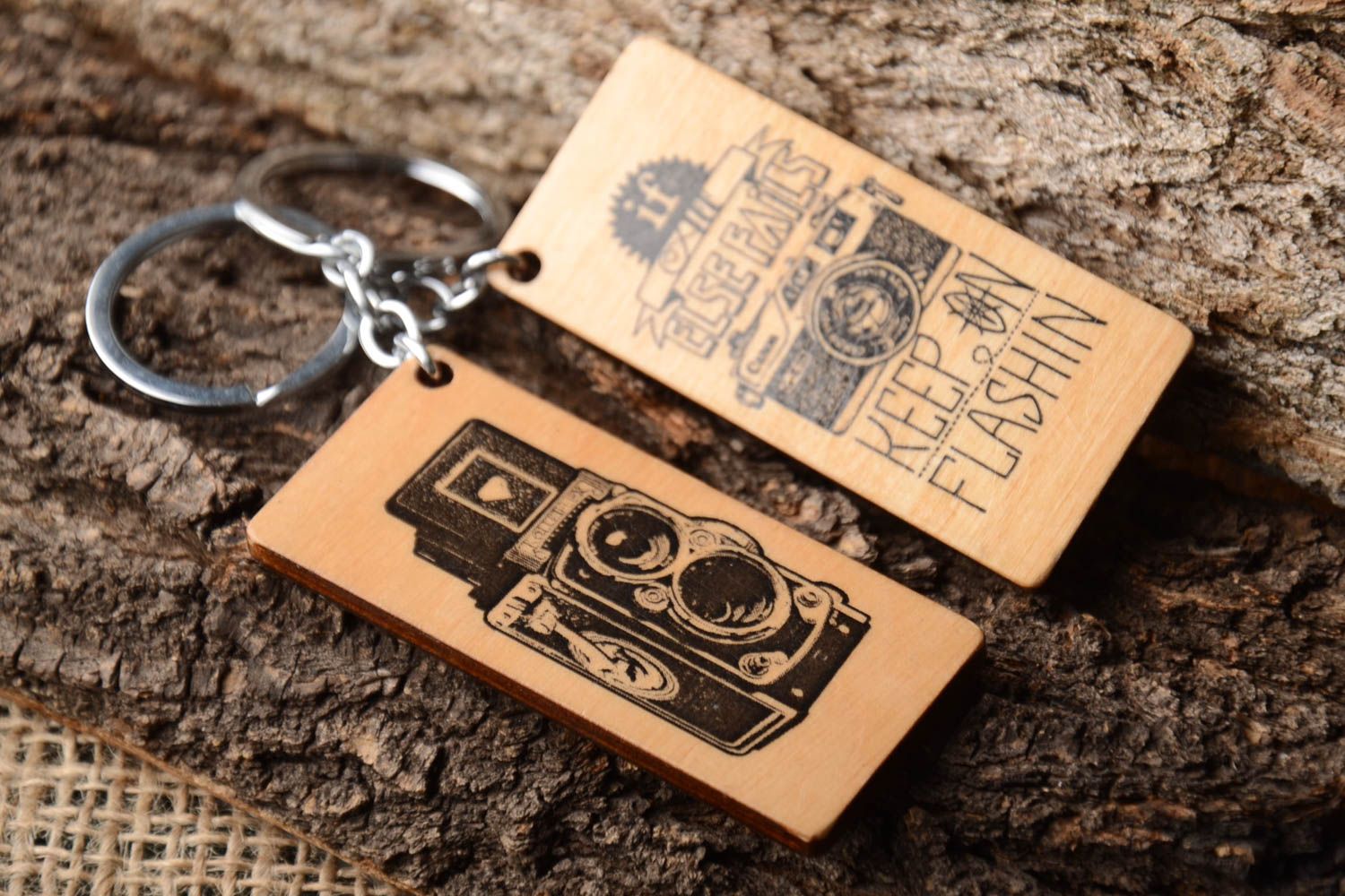 Handmade keychains wooden souvenirs designer keychains gift ideas 2 items photo 1