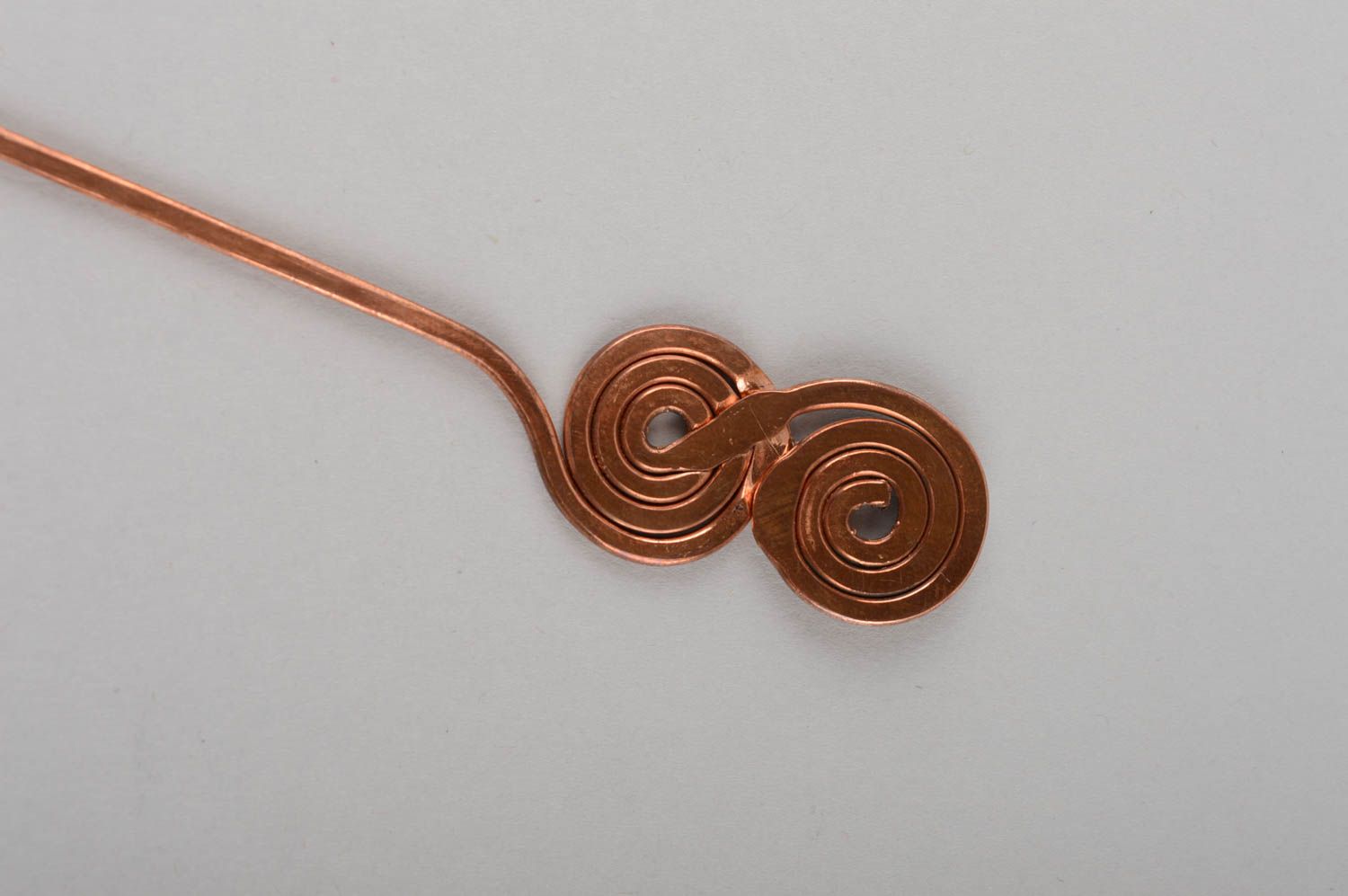 Handmade cute designer accessory made of metal copper brooch for clothes photo 4