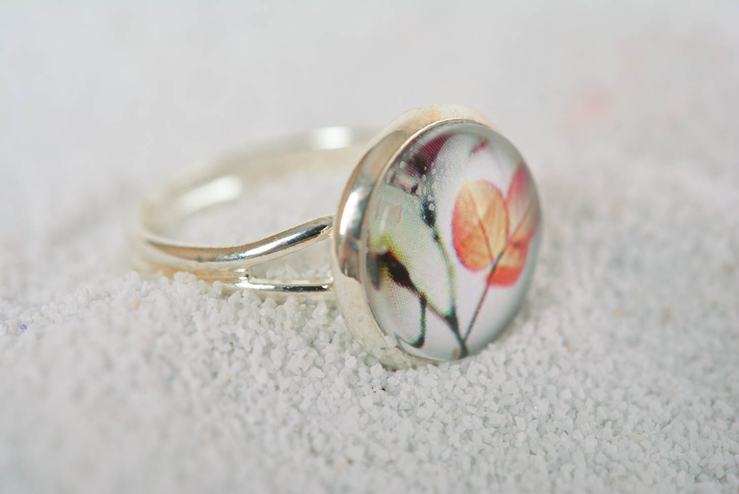Кольцо из эпоксидной смолы ручной работы кольцо женское украшение кольцо фото 1