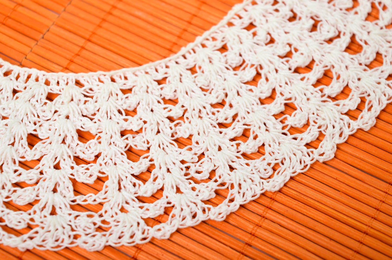 Handmade openwork collar for dress white crocheted collar fashion accessories photo 3